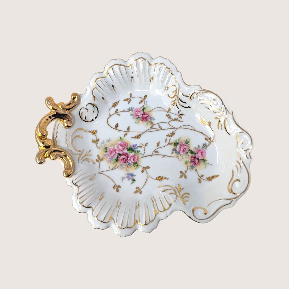 1950s Arnart Porcelain Handled Relish Dish